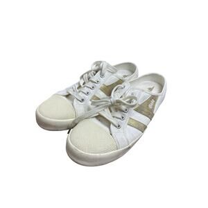 Gola Women’s Coaster Mule Mirror Canvas Sneakers White Gold UK 8 / US 10